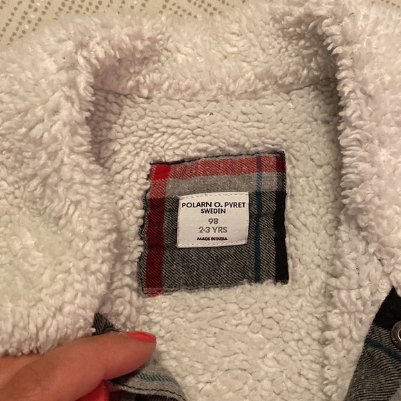 Polarn O. Pyret lined plaid jacket 2-3Y EUC - soft, warm, and adorable for Fall! - Picture 2 of 8